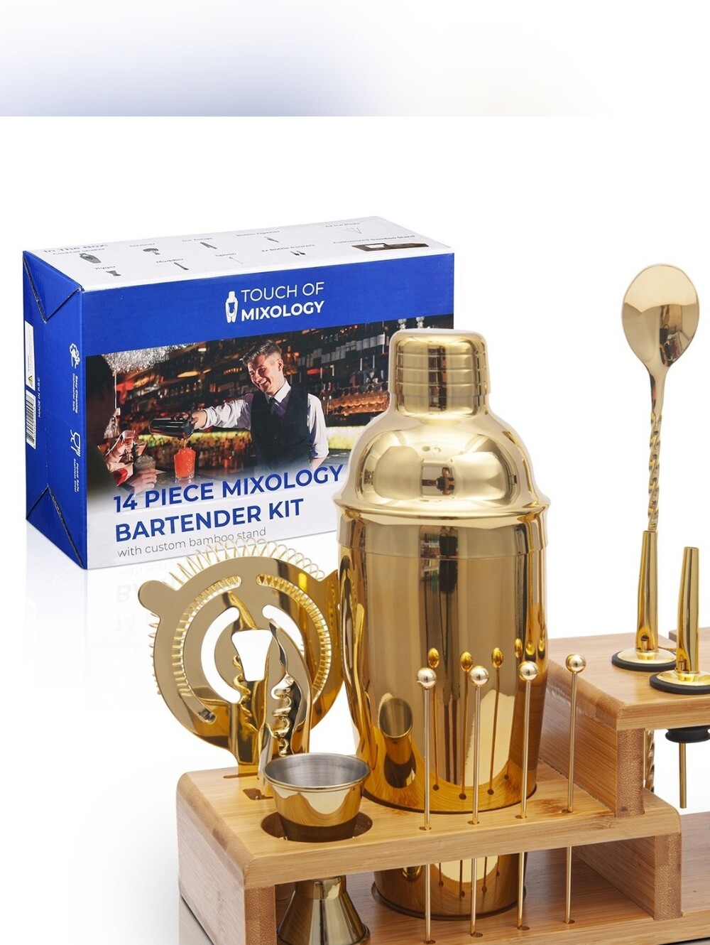 BH Home Good LLC  14-Piece Bartender Set - Gold